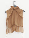 OUDE WAAG High-Neck Shirred Halter Vest OW-OW-25PF-TP03-KQ (YE420 Khaki) (OW-25SS-TP02 OW-25PF-TP03)